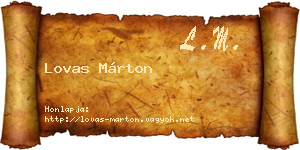 Lovas Márton névjegykártya