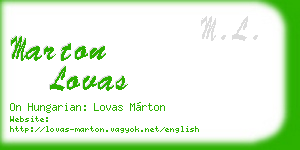 marton lovas business card