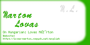 marton lovas business card